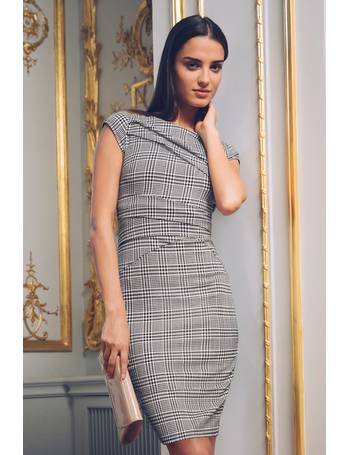 lipsy two tone pleated bodycon dress