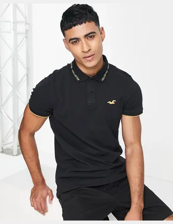 hollister black polo