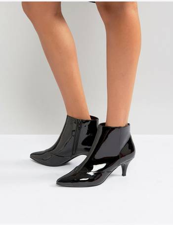 kitten heel patent boots