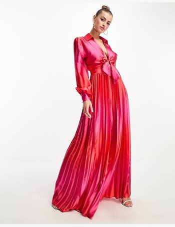 Forever Unique oversized corsage jumpsuit in hot pink