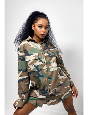 Missguided camo outlet shirt dress