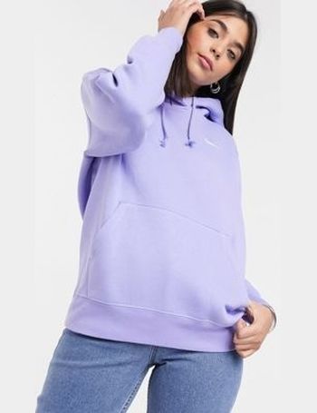 nike mini metallic swoosh oversized pastel purple hoodie