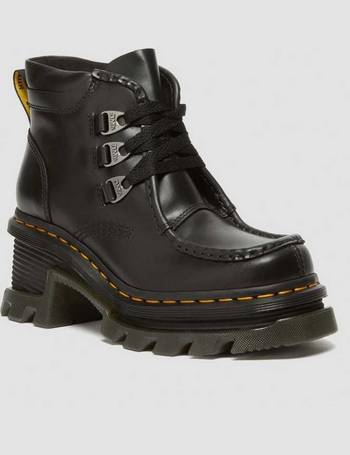 Dr martens coppola black leather sale triple strap chunky heeled ankle boots