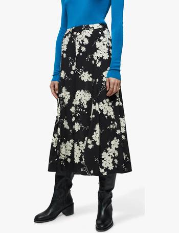 jigsaw paisley wrap midi skirt