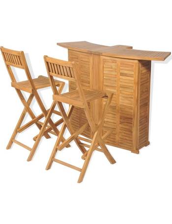 vidaXL Outdoor Bar Set 110x75x74cm Impregnated Pinewood Table Chair Bench 