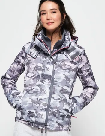 white camo superdry coat