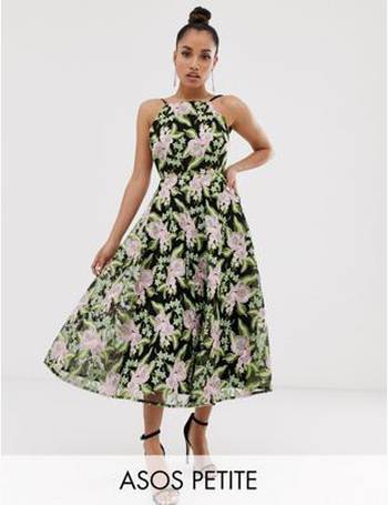 Asos edition scarf print halter clearance midi dress with cutout sides