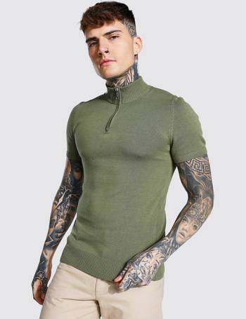 mens black short sleeve turtleneck