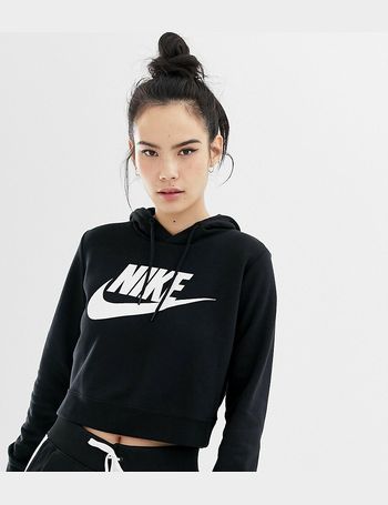 cropped black nike hoodie