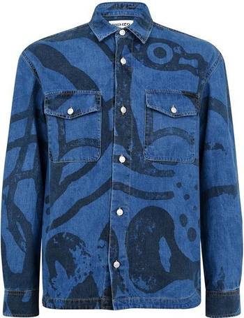 Kenzo Men's Monogram Denim Cowboy Shirt