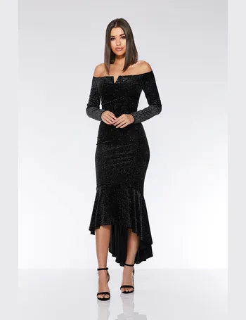 Quiz black best sale dip hem dress