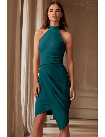 Lipsy green halter neck hot sale dress