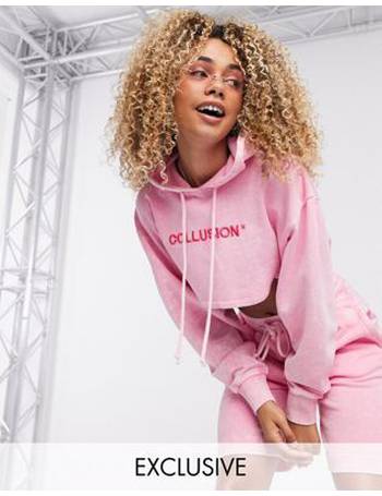 collusion pale pink hoodie