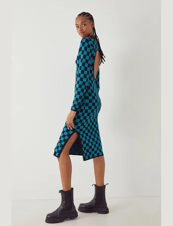 warehouse swirl jacquard knit dress