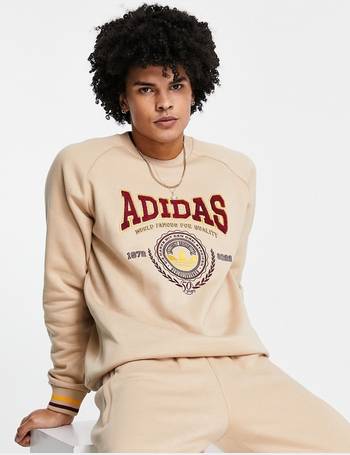 Adidas Originals 'Preppy Varsity' Large Logo Sweatshirt In Collegiate Green  for Men