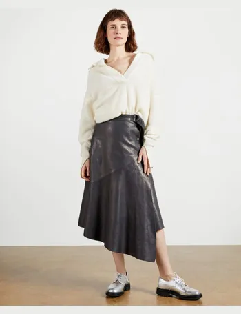 ted baker asymmetric faux leather skirt