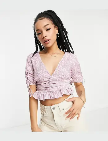 Crop top with tie and ring