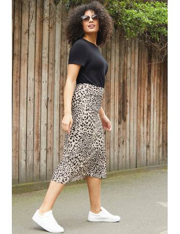 Oasis dalmatian shop bias cut skirt