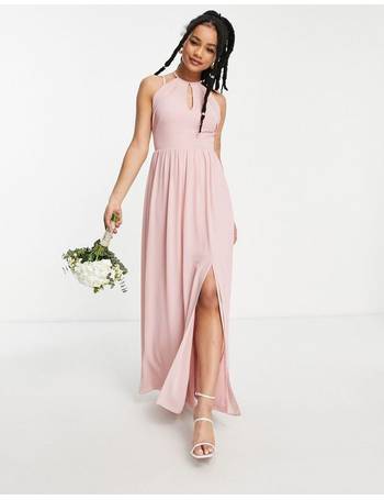 TFNC square back embellished maxi dress in whisper pink