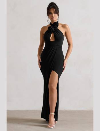 Romancing Navy Thigh Split Corset Strapless Maxi Dress – Club L London - USA