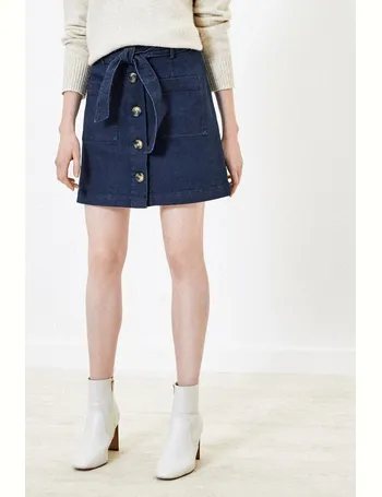 chambray button skirt oasis