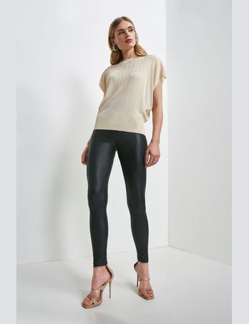 Petite Seam Detail Faux Leather Legging