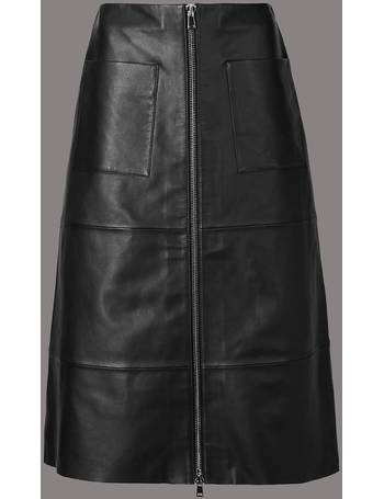 Autograph green leather outlet skirt