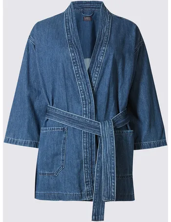 marks and spencer denim kimono jacket