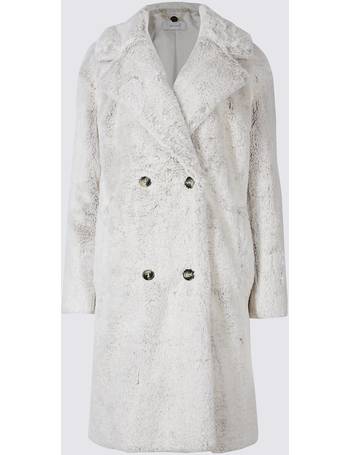 Per una double shop breasted faux fur coat