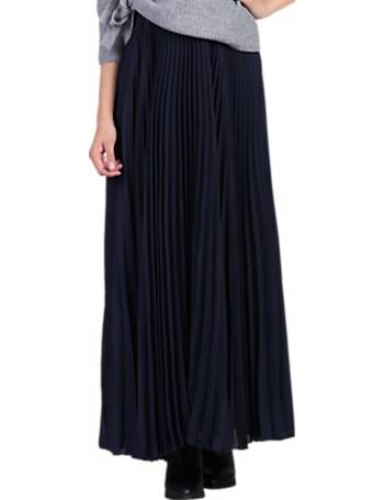 jolie moi pleated crepe maxi skirt