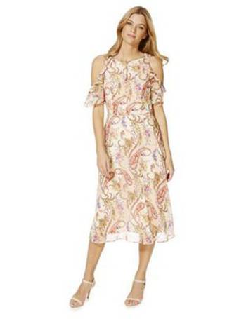 f&f ivory paisley print maxi dress