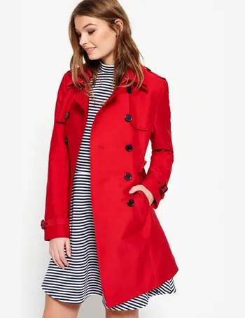 Superdry belle trench deals coat red