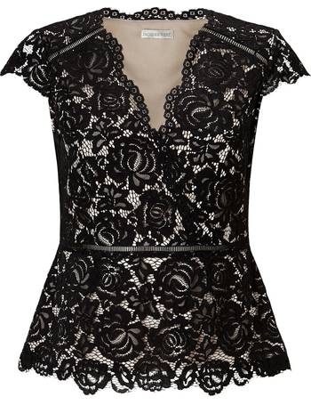 Jacques Vert Stretched Lace Belted Cross Top ex Jacques Vert Top 