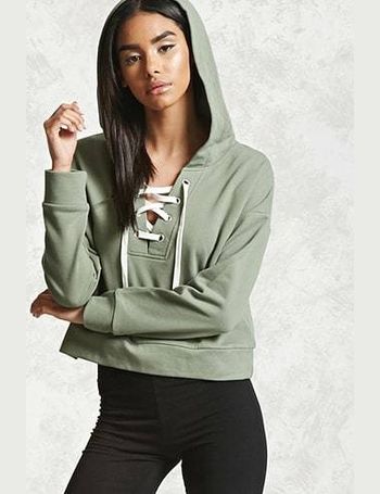 forever 21 lace up hoodie