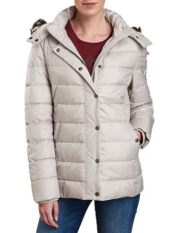 barbour shipper quilted jacket with faux fur trim hood