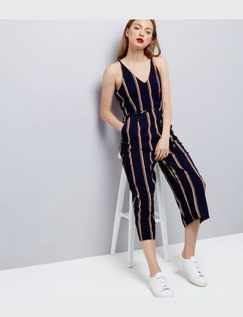 ax paris navy stripe jumpsuit