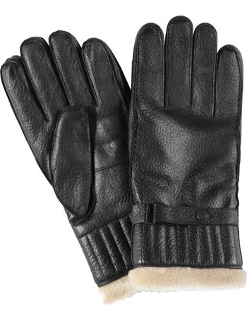 barbour leather gloves men