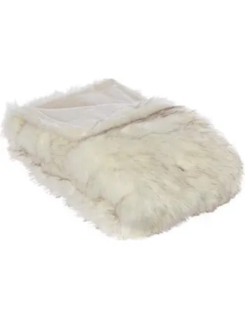 biba blush faux fur throw