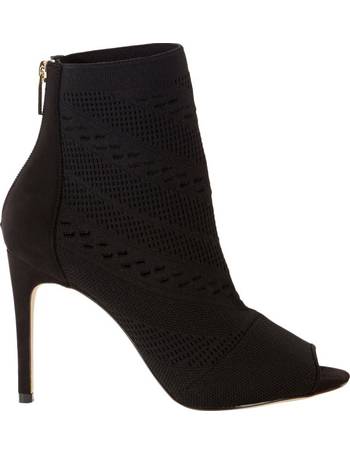Karen Millen Side Zip Peep Toe Shoe Boots, Black, 3