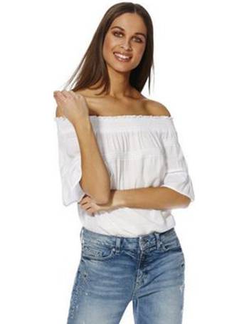 Shop Tesco F F Clothing Women s Off Shoulder Tops DealDoodle