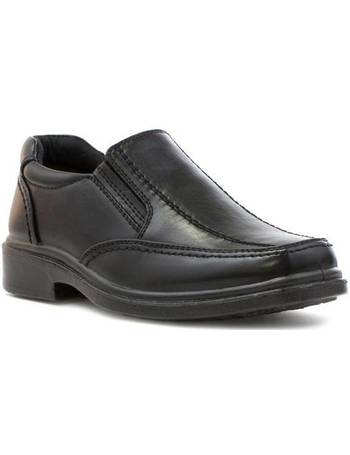 BECKETT Boys Black Touch Fasten Formal Shoe