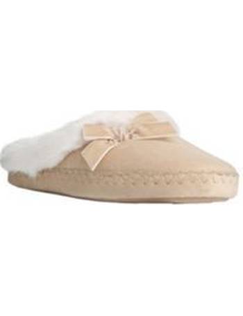 f&f faux fur open toe mule slippers