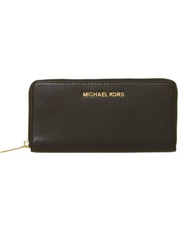 Michael kors bedford large deals black zip around purse