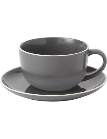 LSA Dine Cappuccino Cup Saucer Curved 0.35L, Set of 4