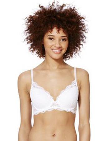 Tesco - f&f, X2 BRAS - PINK & WHITE , 32D - wore once