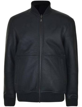 dkny men's leather racer jacket