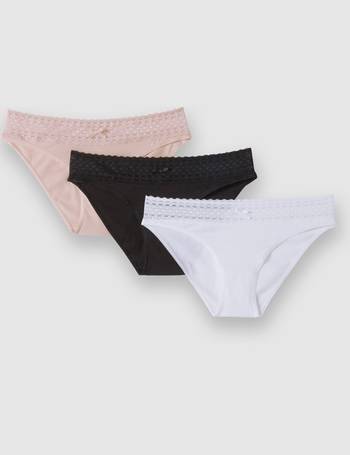 Pack of 3 knickers in cotton with lace trim La Redoute Collections