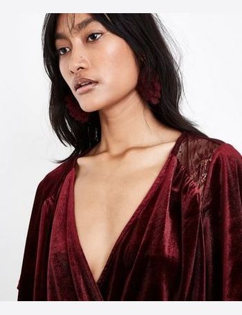 new look velvet playsuit