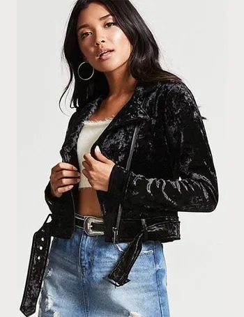 forever 21 velvet moto jacket