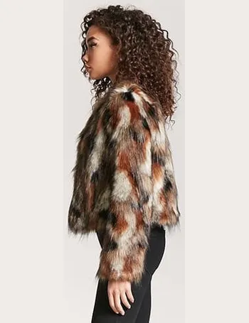 forever 21 multicolor faux fur coat